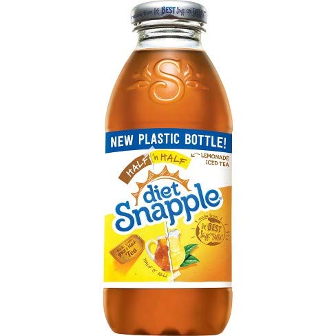 Snapple All Natural Fruit Flavored Teas and Juices, 16 oz Plastic Bottles (Diet Half 'n Half Lemonade Iced Tea, Pack of 6)