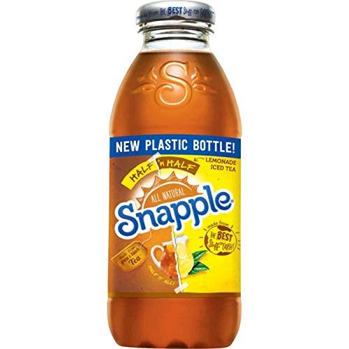 Snapple All Natural Fruit Flavored Teas and Juices, 16 oz Plastic Bottles (Half 'n Half Lemonade Iced Tea, Pack of 6)