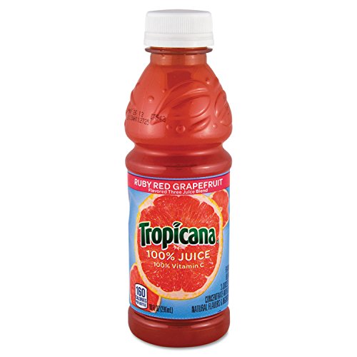 Tropicana 57161 100% Juice, Ruby Red Grapefruit, 10oz Bottle, 24Carton