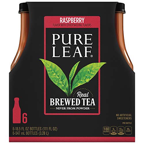 Pure Leaf Iced Tea, Raspberry Black Tea, 18.5 oz (Pack of 6)