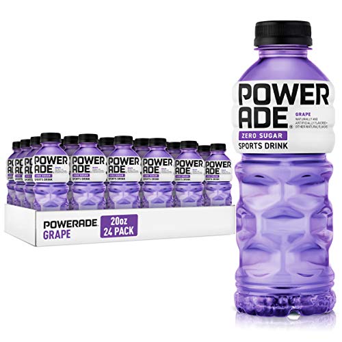 POWERADE ZERO, Zero Calorie Electrolyte Enhanced Sports Drinks, Grape, 20 fl oz, 24 Pack