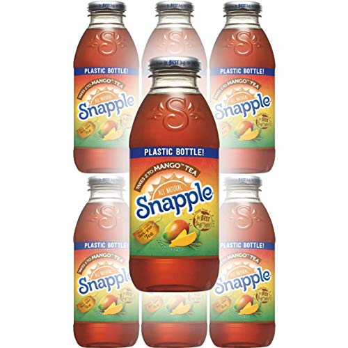 Snapple Mango Tea, All Natural, Made From Black and Green Tea, 16 Ounce Bottle (Pack of 6, Total of 96 Fl Oz)