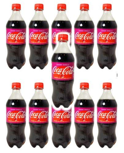 Cherry Vanilla Coke 20 oz Soda Bottles (Pack of 10, Total of 200 Fl OZ)