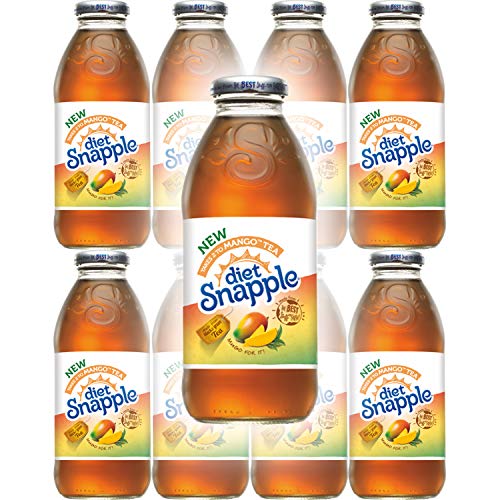 Snapple Diet Mango Tea, All Natural, 16 Fl Oz (Pack of 8, Total of 128 Fl Oz)