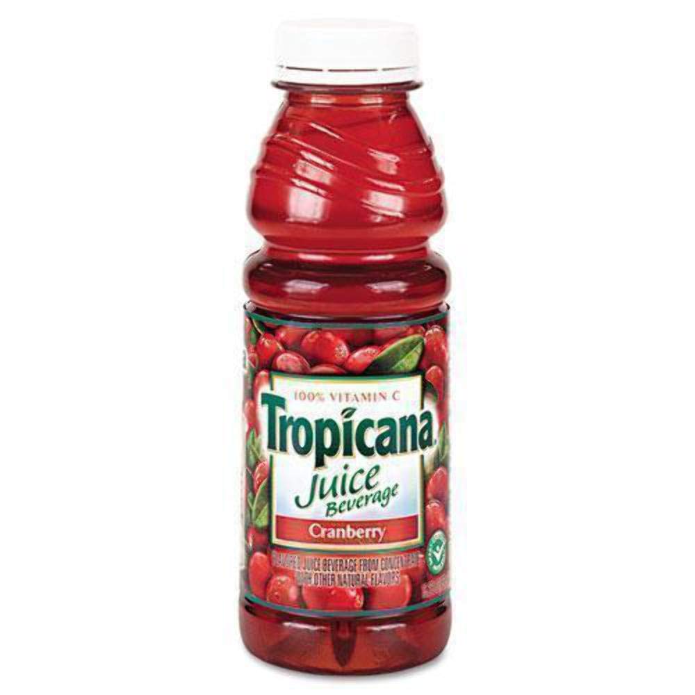 Tropicana 00864 Juice Beverage, Cranberry, 15.2oz Bottle, 12Carton