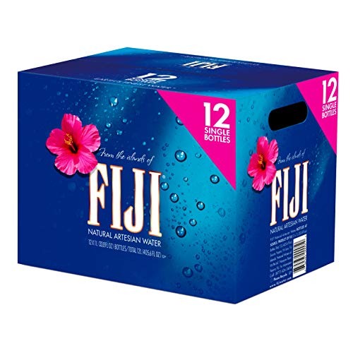 FIJI Natural Artesian Water, 33.8 Fl Ounce Bottle (Pack of 12)