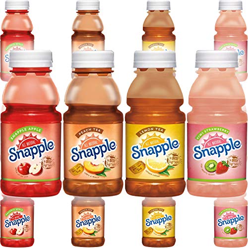 Snapple Variety Pack, Kiwi Strawberry, Peach, Apple, Lemon Tea - All Natural, 8oz Bottle (12-Pack Variety, Total of 96 Fl Oz)