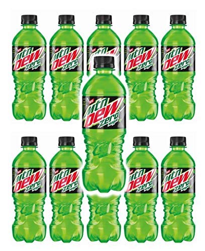 Zero Mountain Dew (MTN) 20 oz Soda Bottles (Pack of 12, Total of 240 FL OZ)