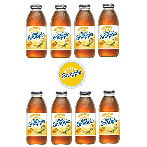 Snapple Iced Tea, 16oz Bottle (Pack of 8, Total of 128 Fl Oz) sticker included (8 Diet Lemon Tea)