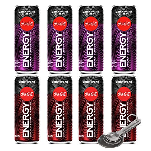 Coke Coca-Cola Energy Zero Sugar Drink Bundle (Original + Cherry) - 12 Fl Oz 8 pack