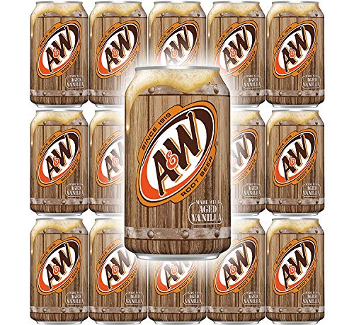 A&W Root Beer, Soft Drink Soda, 12 Fl Oz Can (Pack of 15, Total of 180 Fl Oz)