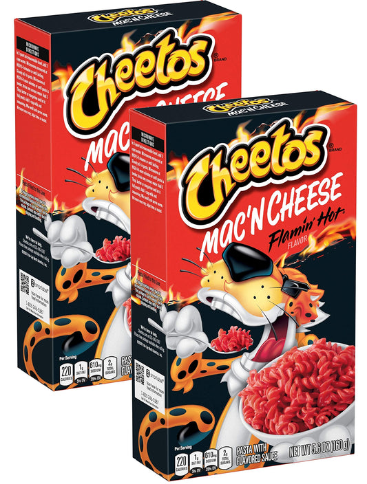 Cheetos Macan Cheese Flamin Hot flavor (5.9 Oz box) Pack of 2